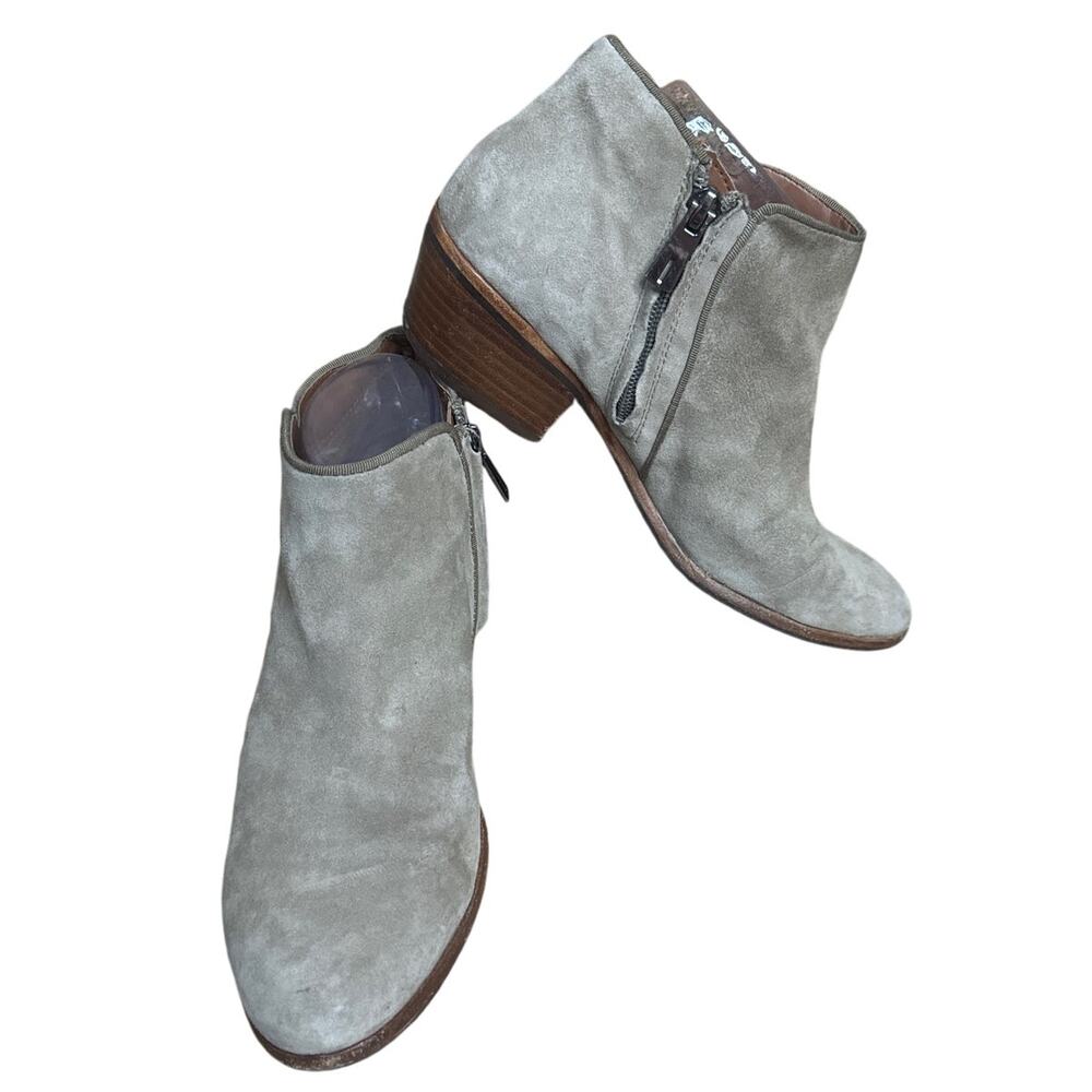 Sam Edelman Petty Suede Side Zip Booties Ankle Boots Tan Size 8